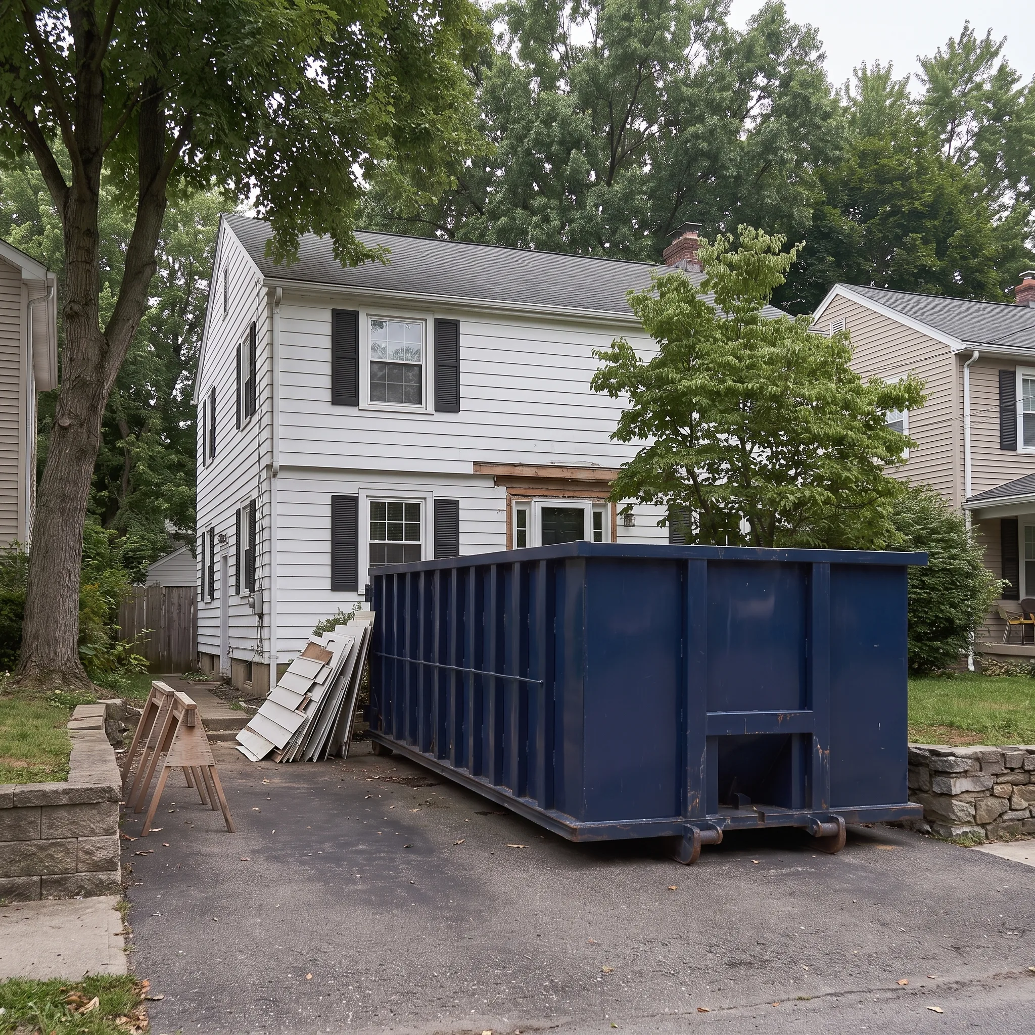 Dumpster on a Fairfield County, CT job site